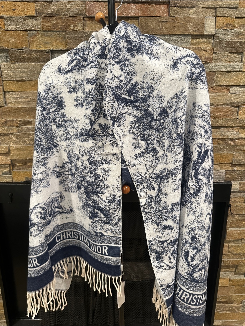 Blue and White Patterned Women's scarf